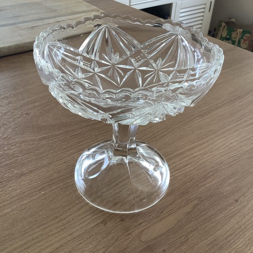 Vintage pressed glass stemmed - vintage,