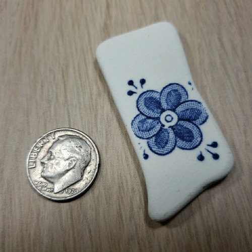 Tumbled pottery pendant blue - pottery,