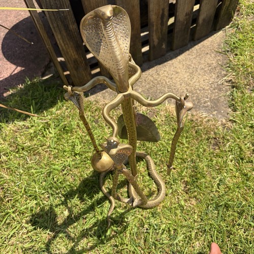 Vintage brass antique snake - brass,