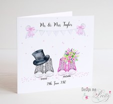 PERSONALISED CONVERSE Wedding Card - Bride And Groom Festival Wedding