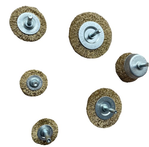 6pcs wire brush brass - brass, wheel