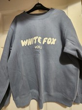 New Blue White Fox Jumper Size M/L