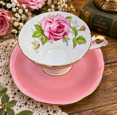 Aynsley bone china pink floral - aynsley,