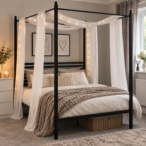 Double canopy bed frame - double,