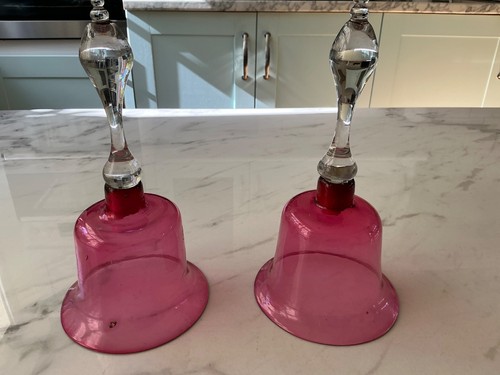 Pair vintage cranberry - cranberry, glass
