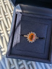 Mexican Fire Opal and Diamond
