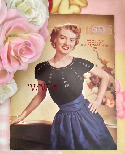 Vintage 50s lady beaded - lady's,