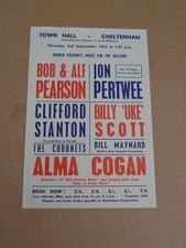Alma Cogan 1954 Town Hall, Cheltenham Handbill (Jon Pertwee/Bob & Alf Pearson)