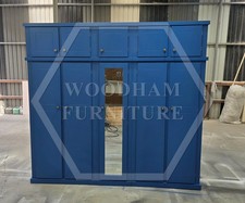 HANDMADE AYLESBURY 5 DOOR  LADIES MIRRORED WARDROBE WITH TOPBOX (NOT FLATPACKED)