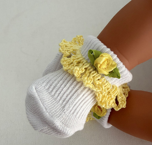 Cotton frilled dolls socks - frilled,