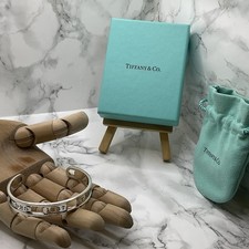 Tiffany & Co. 1837 Elements Sterling Silver Bracelet Cuff. Size Small. Box+Pouc