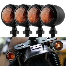 4X Chrome Motorcycle Bullet Indicator Turn Signal Light For Chopper Bobber Racer