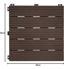 54 pieces Garden Patio Interlocking Composite Decking Floor Tiles 30x30cm