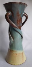 ANTIQUE HORACE ELLIOTT TRI HANDLED BRANNAM VASE, EWENNY INTEREST
