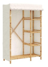 Bamboo Wardrobe w. Ivory Canvas Cover 4 Shelves. Collect Pickering  RRP £184