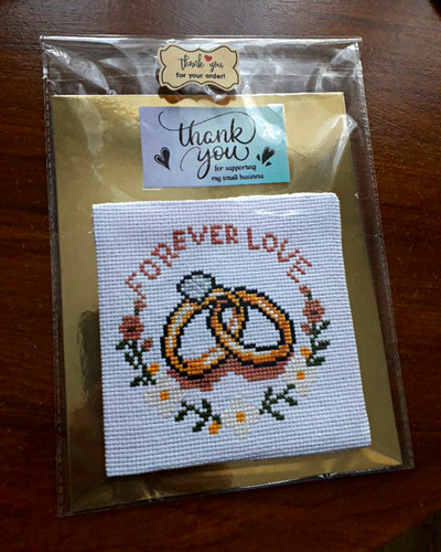 Handmade cross stitch wedding - handmade,
