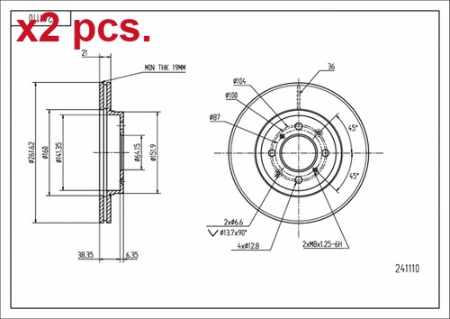 Pcs front brake disc - brake,