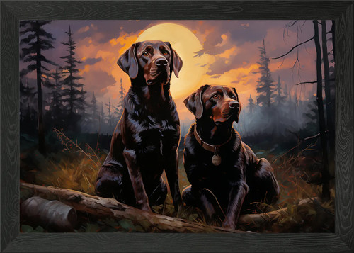Chocolate labradors sunset - chocolate,