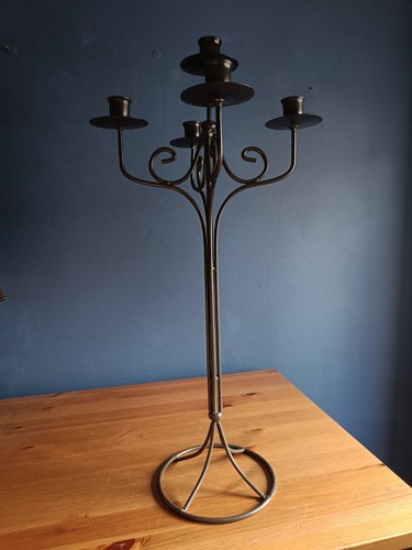 Large arm metal candelabra - large,