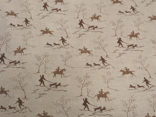 Emily bond hunting scene linen - emily,