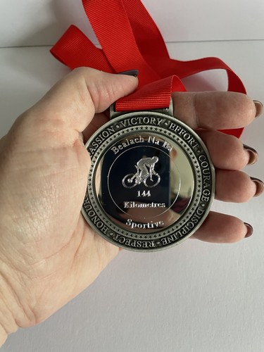 Cyclist engraved sports medal - engraved,