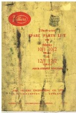 VILLIERS 98cc Mk10/1 Mk10/2 & 120cc Mk12/1 Mk12/2 ENGINE 1955 FACTORY PARTS LIST