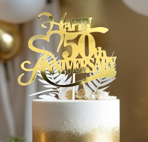 50th anniversary cake topper - anniversary,