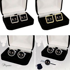 FENCING (FOIL, ÉPÉE, SABRE) SPORT MEN’S CUFFLINKS / TIE SLIDE SET+GIFT ENGRAVING