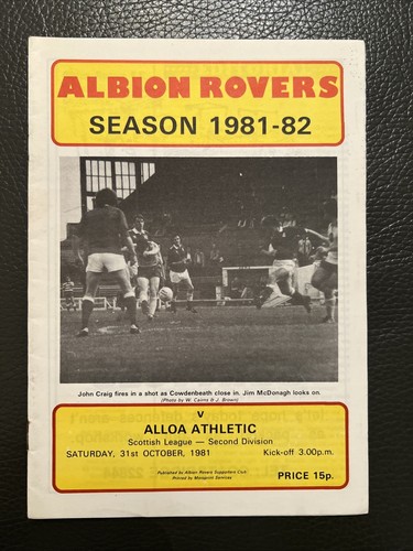 1981 albion rovers - 31.10.1981.,