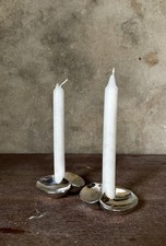 Dansk MCM Silver Plated Pair of Shell Candle Holders with Original Box