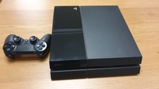 Sony PlayStation 4 (PS4) - 500GB - Jet Black Console, Controller & Wires - Good
