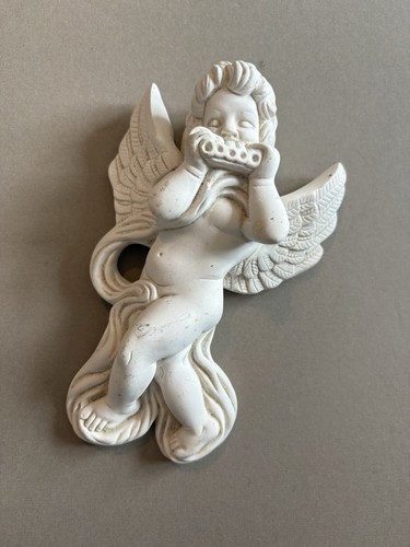 Vintage white cherub wall - white,