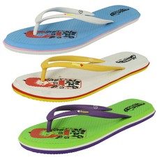 Ladies Samoa Kimono Slip On Casual Sandals Flip Flops