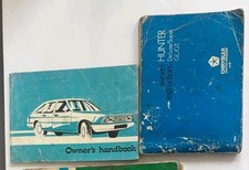 Chrysler Hunter Deluxe ~ Super  GL GT & Alpine  Owners Manuals JWB937J Service