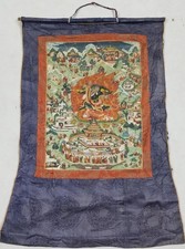  Antique Tibetan Thangka Buddhist Mandala Hand Painted Wall Hanging 80x51cm