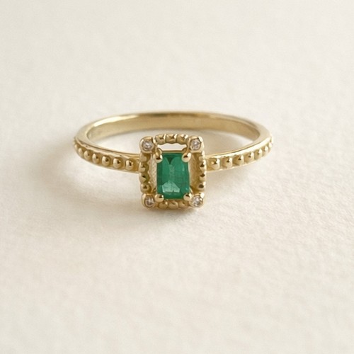 14k yellow gold emerald ring - 14k,