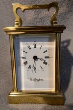 antique wellington carriage clock 8 day faceted glass french movment heavy brass