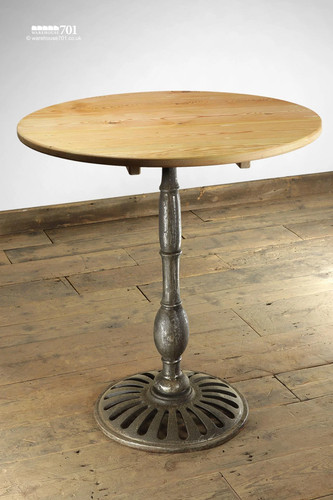 Round reclaimed pine cafe - round,
