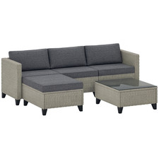 Outsunny 5 PCs Rattan Garden