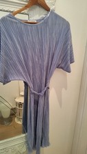 Tk Maxx Anamor Sky Blue Summer Shiny Ribbed Dress Size 12/14