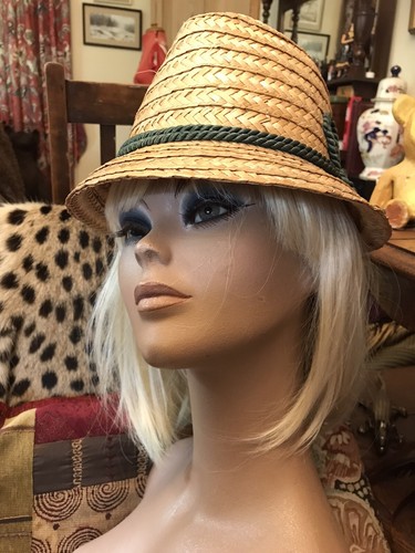 Vintage 50s straw - vintage, fedora