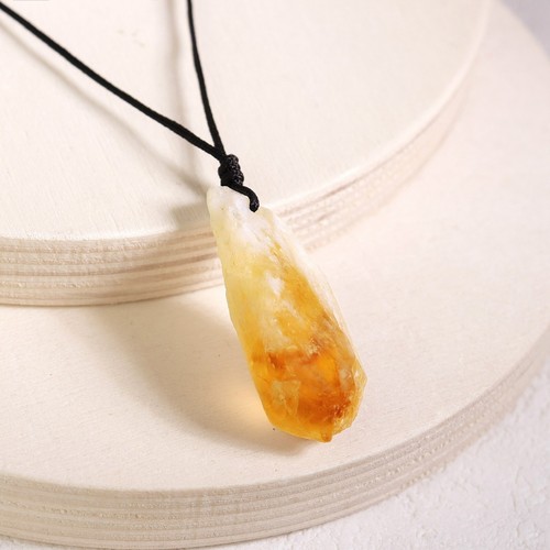 Raw citrine crystal pendant - raw,