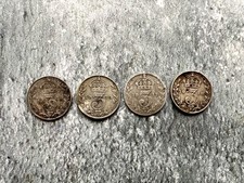 4 x George V Threepence 3