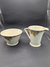 Vintage Art Deco Crownford Burslem Milk Jug And Sugar Bowl