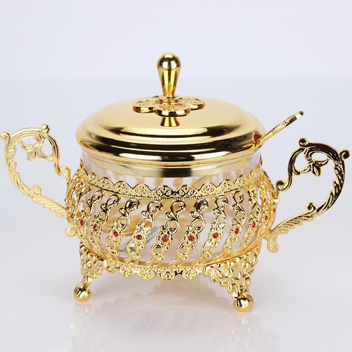 Glass alloy sugar bowl - alloy,