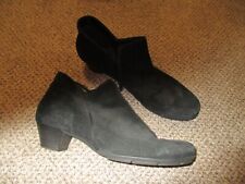 Gabor UK Size 7.5 Black Suede Ankle Boots Side Zip VGC