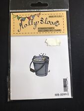 Farmyard Milk Pail bucket Molly Blooms cling rubber craft stamp 0099 - crafting