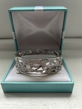 Exquisite Diamonique Statement Bangle Sterling Silver. New In Original Box