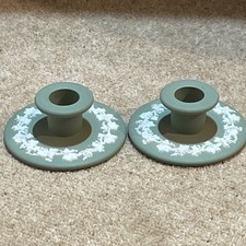 2 x Wedgewood Jasperware Green