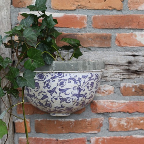 Antiqued blue white ceramic - &,